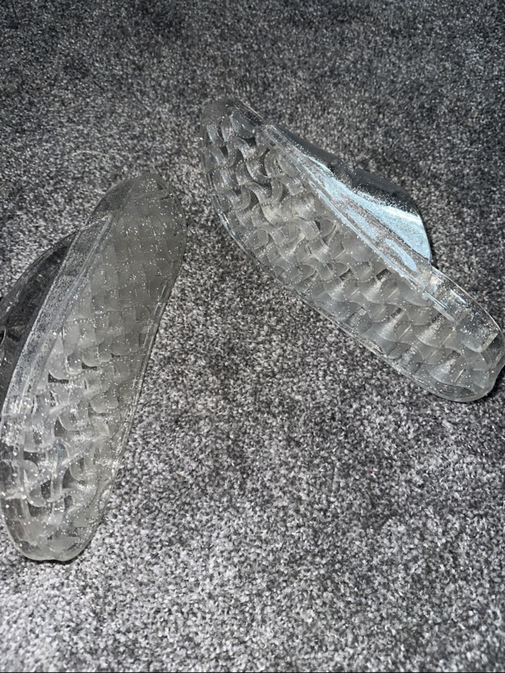 Clear Glitter woman’s Slide Sandals with Buckles - Picture 3 of 3